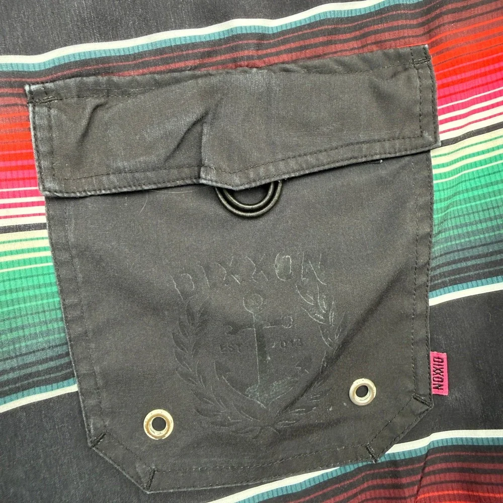 Dixxon Board Shorts Mens 42 Multicolor Serape Striped‎ Lace Up Swim Trunks